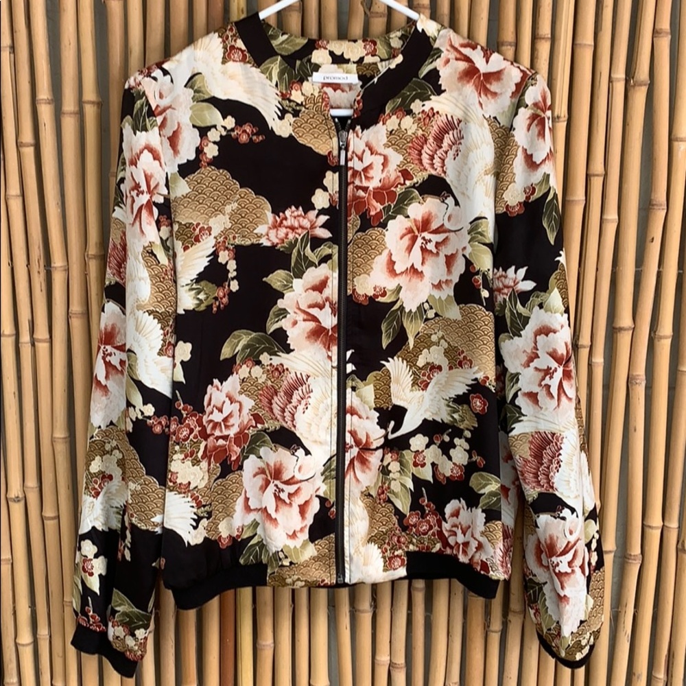 Floral zip up jacket